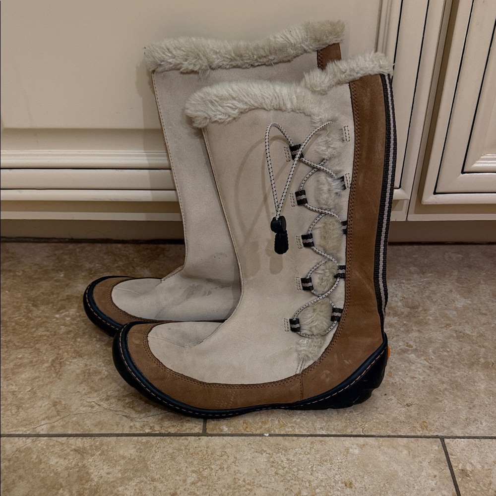 Cozy Cream and Brown Winter Boots